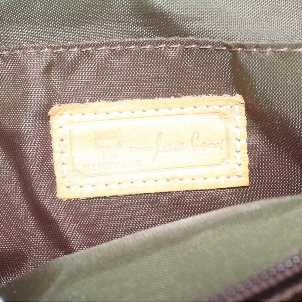 MCM Brown and Tan Satchel with Gold Hardware - Picture 14 of 16